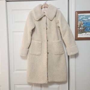 Ivy City Marley Coat Sherpa Ivory Faux Shearling Teddy Winter